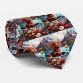 Dackel auf dem Paddle: Ein Landschaftliches Abente Krawatte (Gerollt)