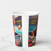 Dackel auf dem Paddle: Ein Landschaftliches Abente Pappbecher (Links)