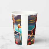 Dackel auf dem Paddle: Ein Landschaftliches Abente Pappbecher (Rechts)