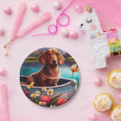 Dackel auf dem Paddle: Ein Landschaftliches Abente Pappteller (Party)