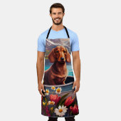 Dackel auf dem Paddle: Ein Landschaftliches Abente Schürze (Getragen)