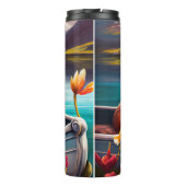 Dackel auf dem Paddle: Ein Landschaftliches Abente Thermosbecher (Rückseite)