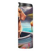 Dackel auf dem Paddle: Ein Landschaftliches Abente Thermosbecher (Nach rechts gedreht)