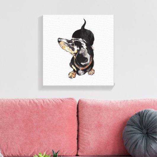 Dackel auf Leinwand (Insitu (Wohnzimmer))