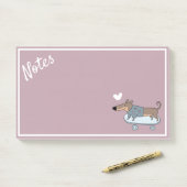 Dackel auf Skateboard - Post-It-Notes Post-it Klebezettel (Auf Schreibtisch)