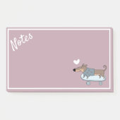 Dackel auf Skateboard - Post-It-Notes Post-it Klebezettel (Vorderseite)