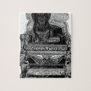 Dackel auf Thron-Kronen-Hund Puzzle