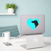 Dackel Aufkleber (Laptop auf Schreibtisch)