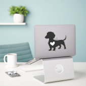 Dackel aufkleber (Laptop auf Schreibtisch)