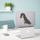 Dackel Aufkleber (Laptop auf Schreibtisch)