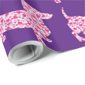 Dackel aus rosa Herzen Geschenkpapier (Rolleneckpunkt)