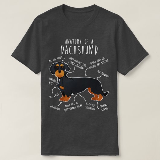 Dackel aus schwarzem und tanischem Drahthaar Anat T-Shirt (Design vorne)