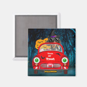 Dackel Autofahren Auto Beängstigend Halloween Magnet (Vorderseite/Rückseite)