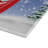 Dackel Autofahren Auto im Schnee Weihnachten Schneidebrett (Ecke)