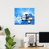 "Dackel Aviator" von Zermeno Poster (Heimbüro)