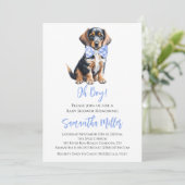 Dackel Baby Boy Dusche Einladung (Stehend Vorderseite)