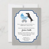 Dackel-Baby-Duschen-Jungen-Einladung Einladung (Vorderseite)