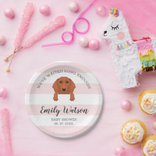 Dackel Baby Shower Paper Plate Pappteller