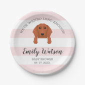 Dackel Baby Shower Paper Plate Pappteller (Vorderseite)