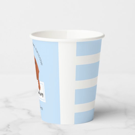 Dackel Babyduschpapier Pappbecher (Links)