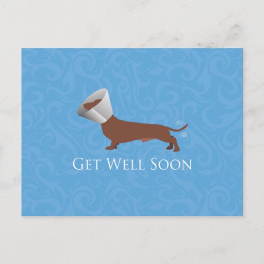 Dackel - bald wieder gesund werden postkarte (Vorderseite)