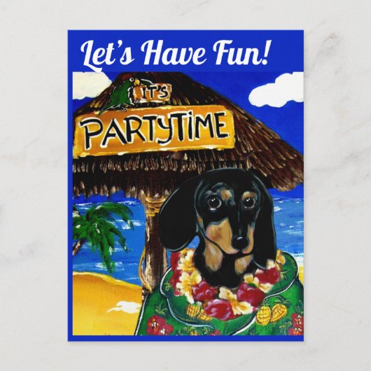DACKEL BARKEEPER POSTKARTE (Vorderseite)