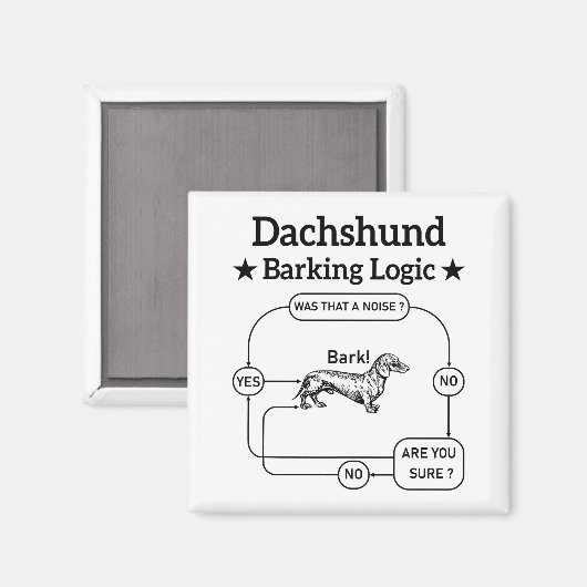 Dackel Barking Logic Funny Weiner Dog sarkastisch Magnet (Vorderseite/Rückseite)