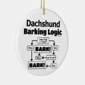 Dackel Barking Logic Keramik Ornament (Rechts)