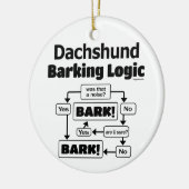Dackel Barking Logic Keramik Ornament (Links)
