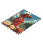 Dackel Basketball spielen Notizblock (Linke Seite)