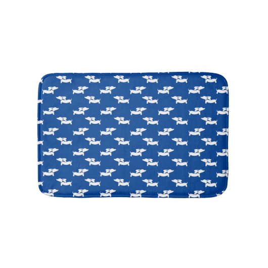 Dackel Bath Mat Blue Dackel Rug Badezimmer Matte (Vorderseite)