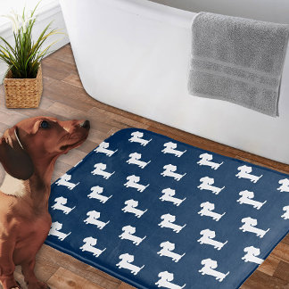 Dackel Bath Mat Navy Blue Dackel Badezimmer Rug Badematte