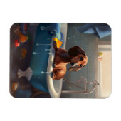 Dackel Bathtime Fun Magnet (Horizontal)