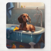 Dackel Bathtime Fun Mousepad (Vorne)