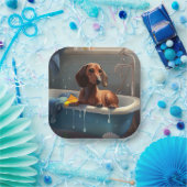 Dackel Bathtime Fun Pappteller (Party)