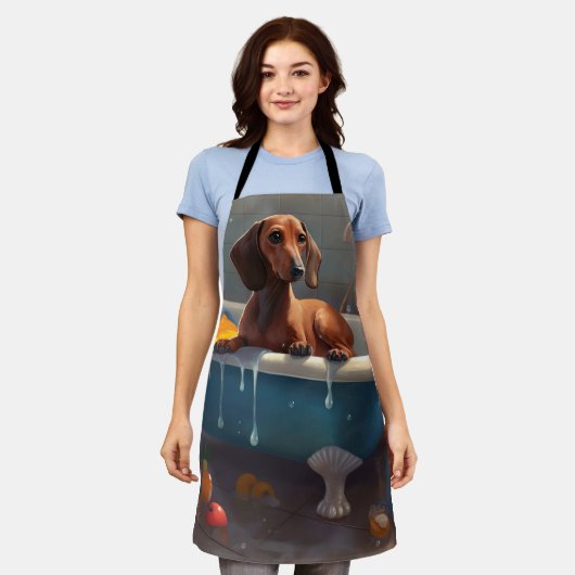 Dackel Bathtime Fun Schürze (Getragen)