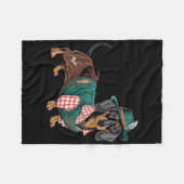 Dackel Bavarian Weiner Sausage _4 Fleecedecke (Vorderseite (Horizontal))