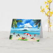 Dackel Beach Grußkarte Karte (Gelbe Blume)