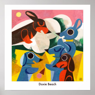 Dackel Beach Poster