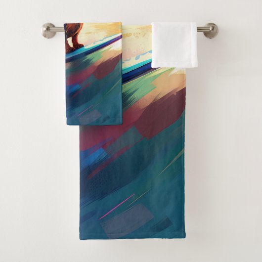 Dackel Beach Surf Malerei Badhandtuch Set (Insitu)