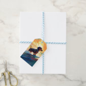 Dackel Beach Surf Malerei Geschenkanhänger (Mit Garn)