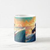 Dackel Beach Surf Malerei Kaffeetasse (Mittel)