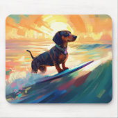 Dackel Beach Surf Malerei Mousepad (Vorne)