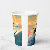 Dackel Beach Surf Malerei Pappbecher (Links)