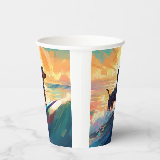 Dackel Beach Surf Malerei Pappbecher (Rechts)