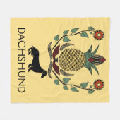 Dackel Begrüßungspflanze Fleecedecke (Vorderseite (Horizontal))