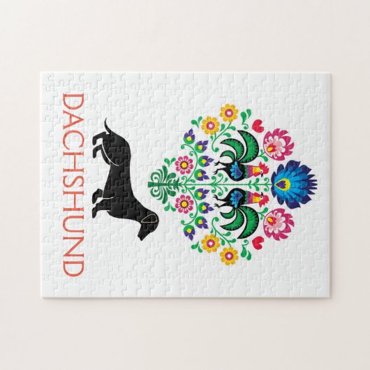 Dackel Begrüßungszeichen, Text bearbeiten Puzzle (Horizontal)