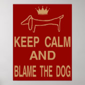 Dackel, Behalt Calm Schuld Hund Poster (Vorne)