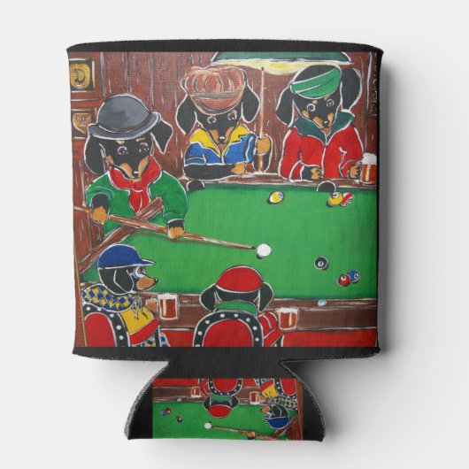 Dackel Billiards Dosenkühler (Rückseite)
