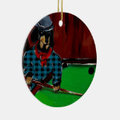 DACKEL BILLIARDS KERAMIK ORNAMENT (Rechts)